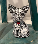 #75 Clay Sculpture Painted Dog