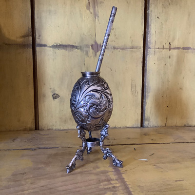 See also #67 19th C Silver Mate Cup w. Straw