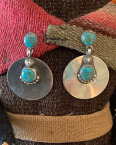 #390 Earrings Navajo Emma Lincoln Sterling Turquoise