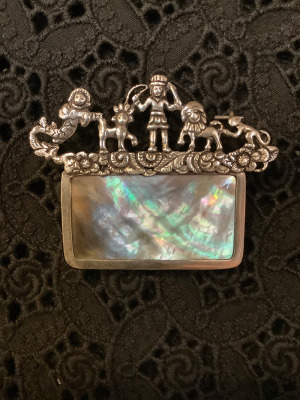 #64 Sterling Silver Pin Figures W Bezel Set Abalone Shell Purchase Options & Details