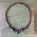 #122j Vintage Silver Sodalite Hinged Necklace (19&#039;) Mexico