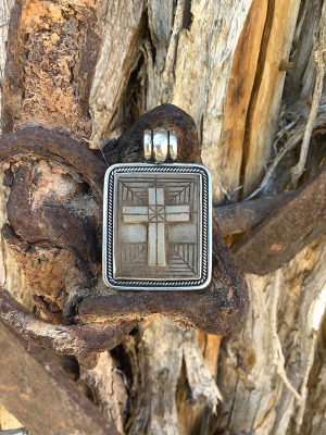 #134j Alabaster Cross in Silver Pendant Purchase Options & Details