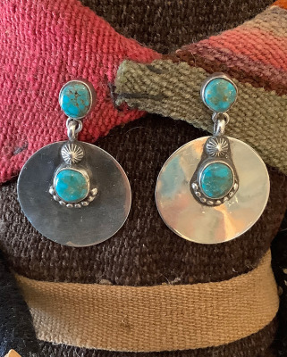 #390 Navajo Silver& Turquoise Earrings, Emma Lincoln Purchase Options & Details